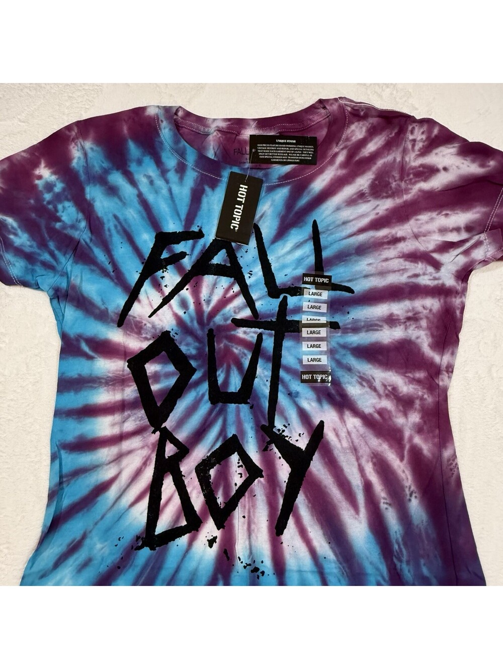 Fall Out Boy Tie Dye T Shirt Womens Large NWT Hot Topic 2018 Licensed Band Tee